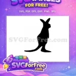 Free Hopping Kangaroo Silhouette Free Black Shape Animal Free SVG - Instant Download