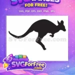 Free Leaping Marsupial Free Silhouette Kangaroo Australia Free SVG - Instant Download