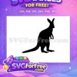 Free Black Silhouette Kangaroo Free Animal Character Free SVG - Instant Download