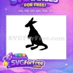 Free Black Kangaroo Free Silhouette Australia Free SVG 5 - Instant Download
