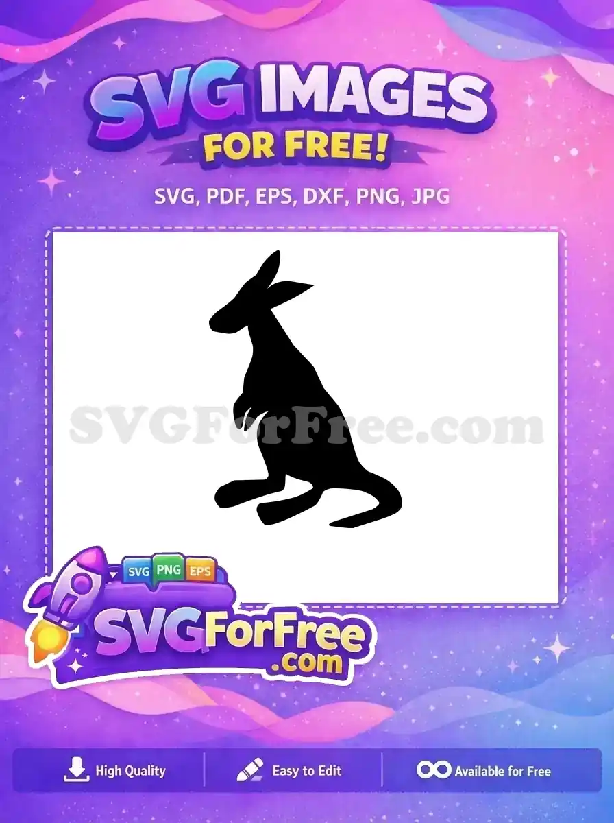 Free Black Kangaroo Free Silhouette Australia Free SVG 5