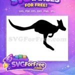 Free Hopping Kangaroo Free Black Silhouette Animal Free SVG - Instant Download