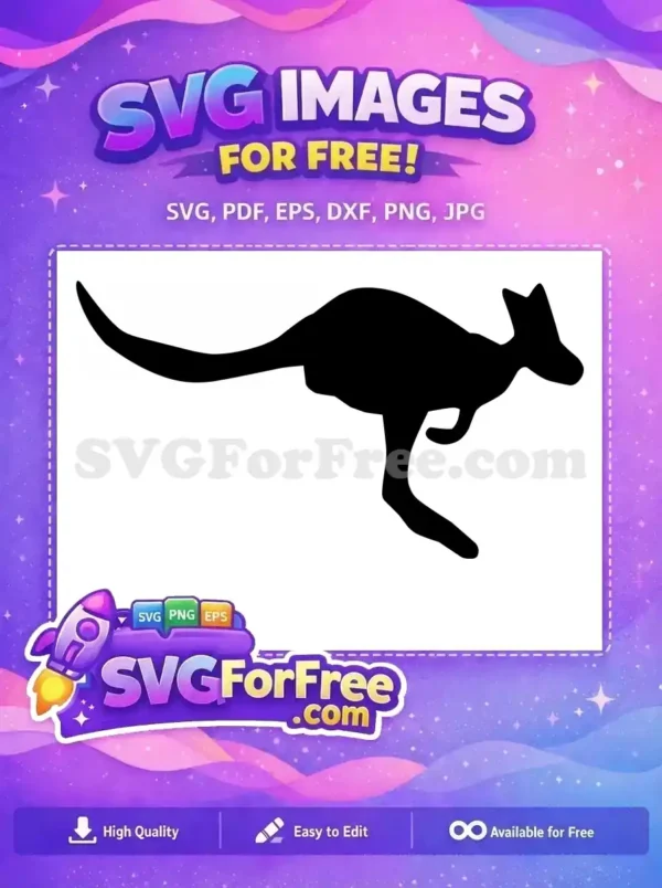 Free Hopping Kangaroo Free Black Silhouette Animal Free SVG