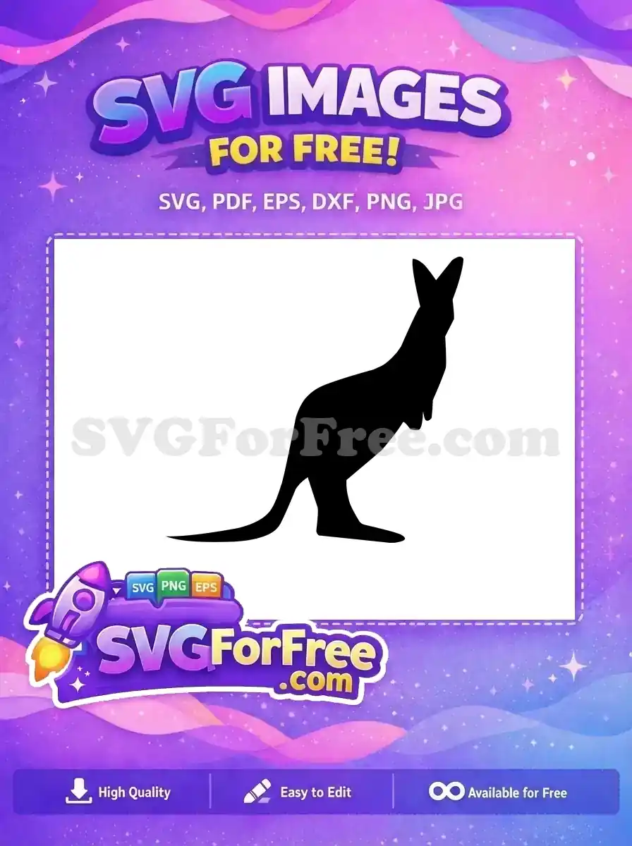 Free Standing Pose Free Silhouette Kangaroo Animal Free SVG