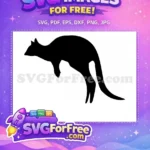 Free Hopping Silhouette Free Animal Black Kangaroo Free SVG - Instant Download