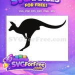Free Hopping Animal Free Black Silhouette Kangaroo Free SVG - Instant Download