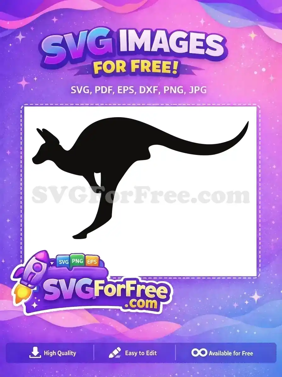 Free Hopping Animal Free Black Silhouette Kangaroo Free SVG