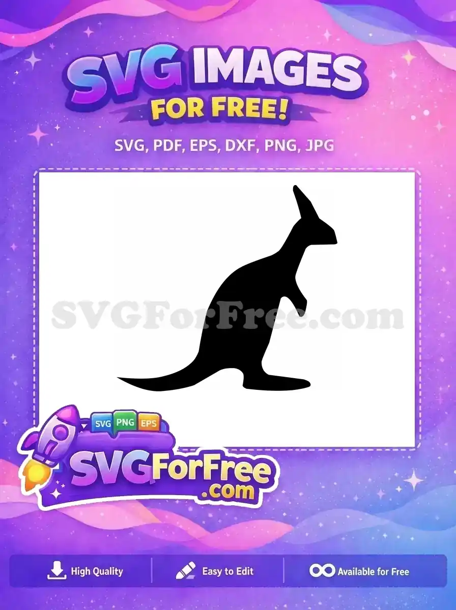 Free Mama Kangaroo Free Baby Joey Silhouette Free SVG 5