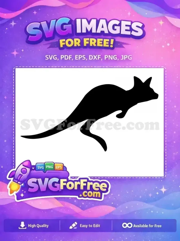 Free Black Silhouette Free Kangaroo Holding Box Free SVG