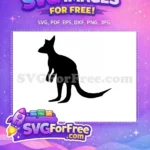 Free Black Silhouette Free Kangaroo Outline Australia Free SVG - Instant Download