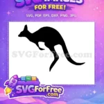 Free Hopping Silhouette Free Animal Kangaroo Australia Free SVG 4 - Instant Download