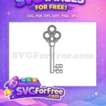 Free Ornate Bow Free Intricate Design Key Free SVG - Instant Download