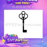 Free Key Outline Free Silhouette One Free Key Vector SVG - Instant Download