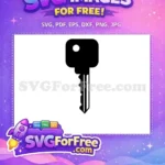 Free Black Key Shape Free Simple Line Art Key Free SVG - Instant Download