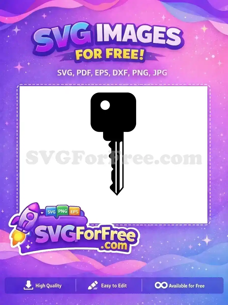 Free Black Key Shape Free Simple Line Art Key Free SVG