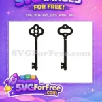 Free Ornate Skeleton Key Free Antique Design Key Vector Free SVG - Instant Download