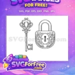 Free Ornate Antique Key Free Intricate Lock Security Free SVG - Instant Download