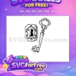 Free Ornate Keyhole Free Antique Style Key Vector Free SVG - Instant Download