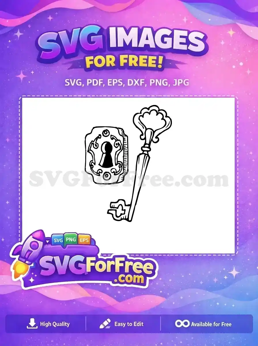 Free Ornate Keyhole Free Antique Style Key Vector Free SVG