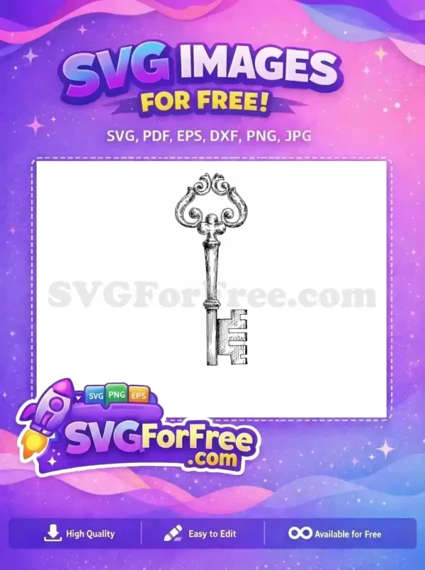 Free Key Detailed Free Intricate Design Key Vector Free SVG