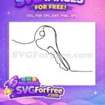 Free Minimalist Key Free One Line Key Vector Free SVG - Instant Download
