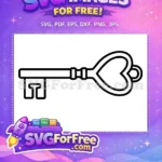 Free Heart Shaped Free Antique Key Vector Free SVG - Instant Download