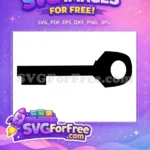 Free Black Silhouette Key Free Simple Classic Design Key Vector Art Free SVG - Instant Download