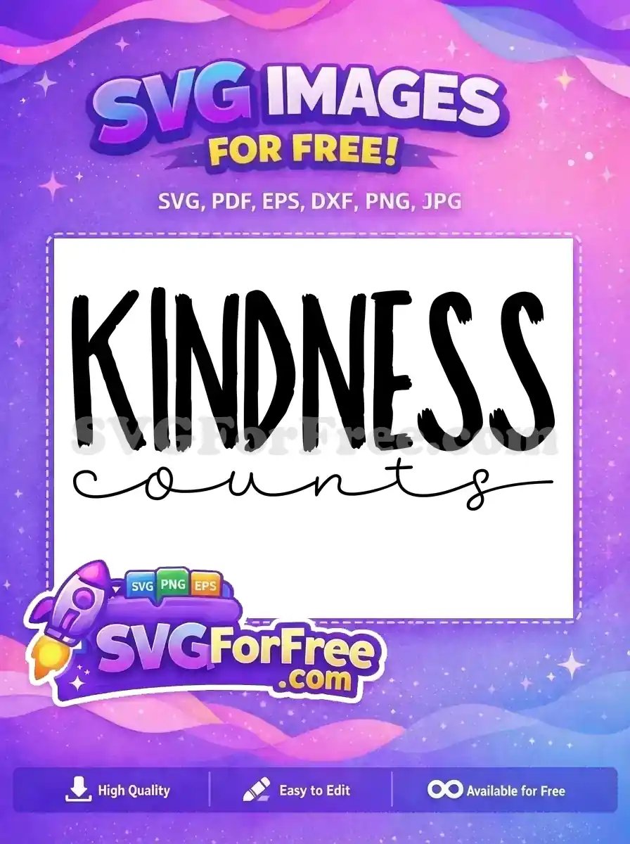 Free Kindness Counts Free Brush Font Black White Free SVG