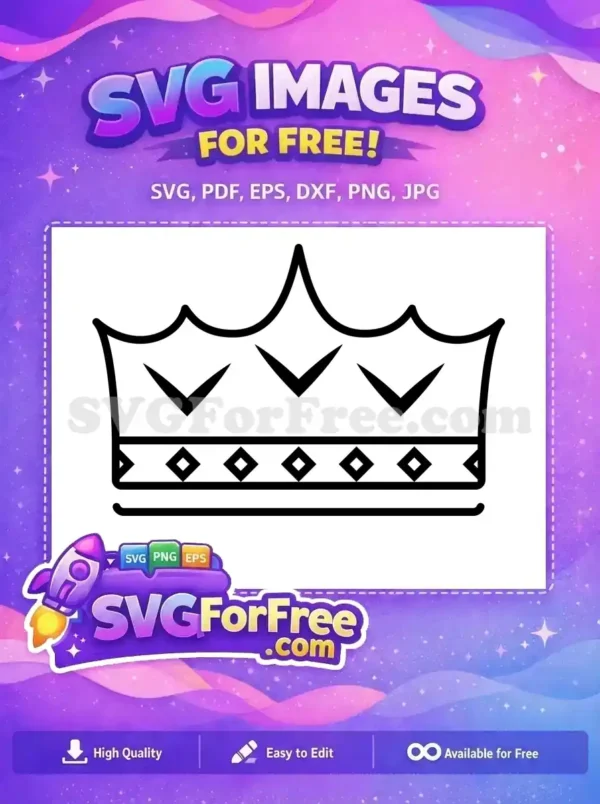 Free Royal Crown Shape Free Diamond Detail King Free SVG