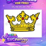 Free Yellow Royal Crown Free Red Jewel King Free SVG - Instant Download