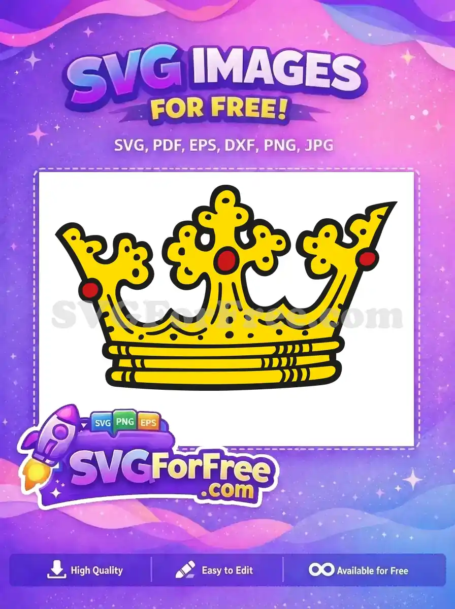 Free Yellow Royal Crown Free Red Jewel King Free SVG