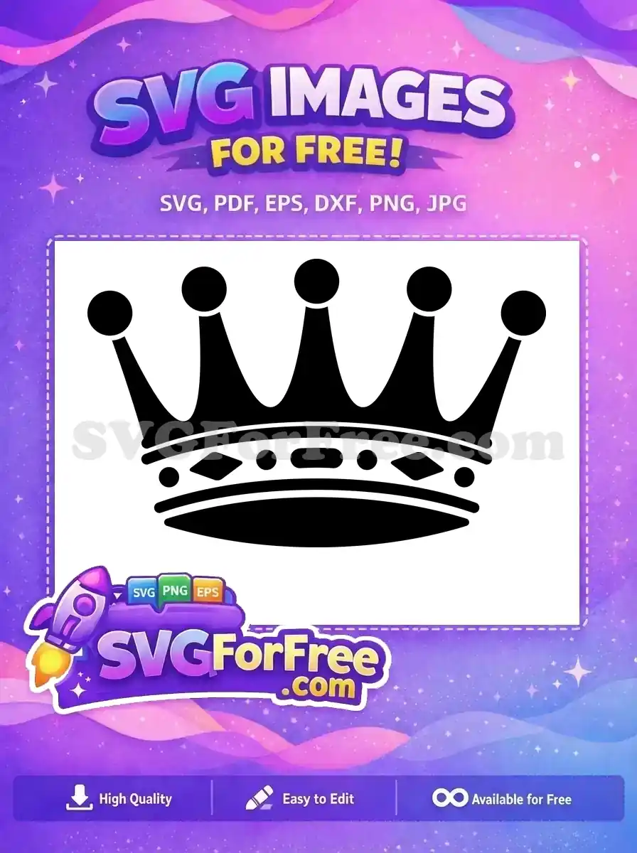 Free Diamond and Circle Free King Queen Crown Free SVG