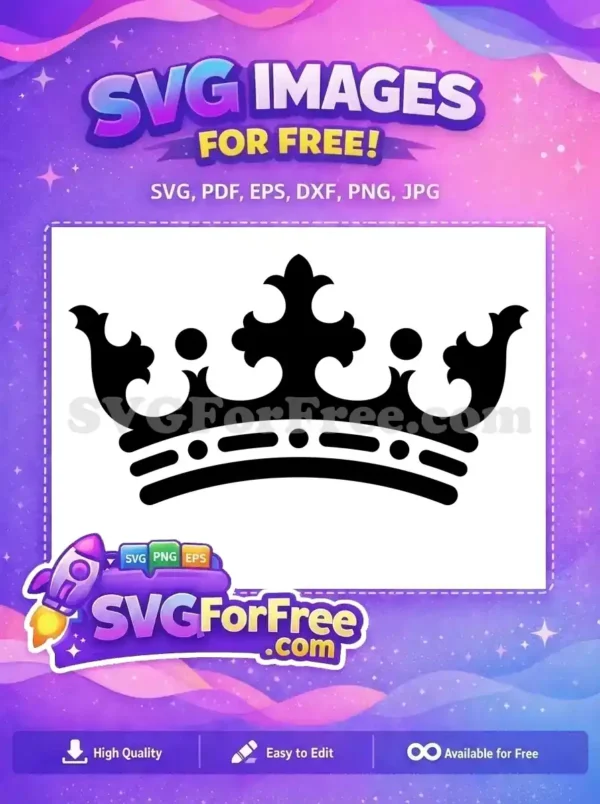 Free Ornate Royal Free Black King Crown Silhouette Free SVG