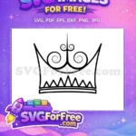 Free Sharp Peaks Free Swirl Detail King Queen Free SVG - Instant Download