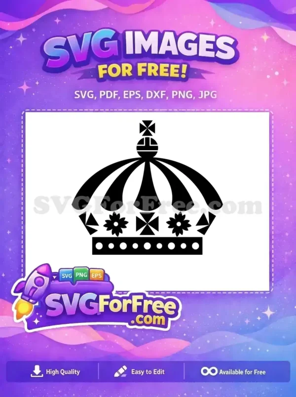 Free Black Crown Free Floral Detail King Free SVG