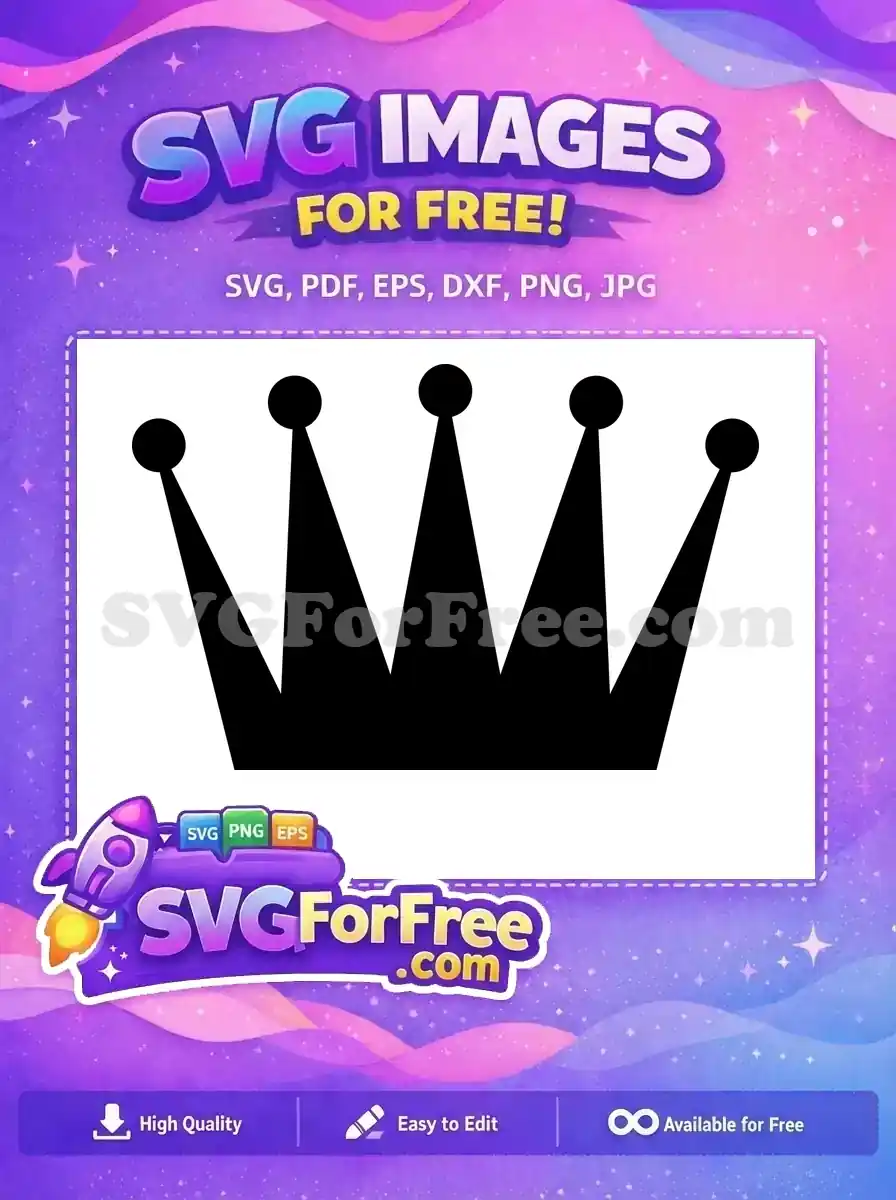 Free Black Crown Free Royal King Queen Free SVG 7