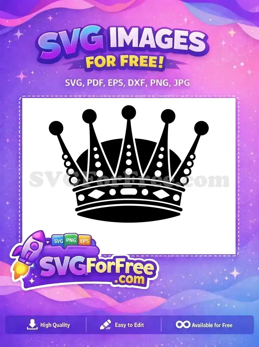 Free Black Crown Free Royal King Queen Free SVG 8
