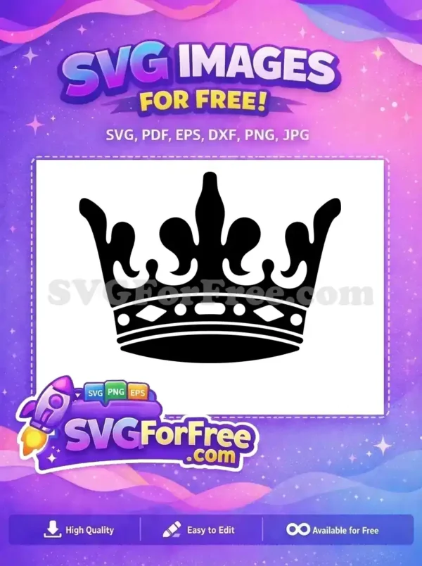 Free Black Detailed Crown Free Royal King Free SVG