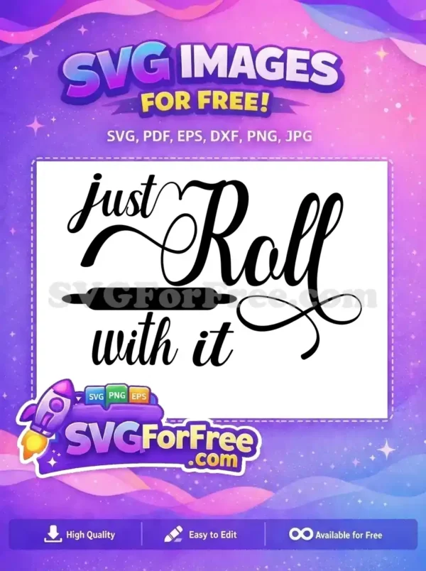 Free Just Roll Free Rolling Pin Kitchen Free SVG