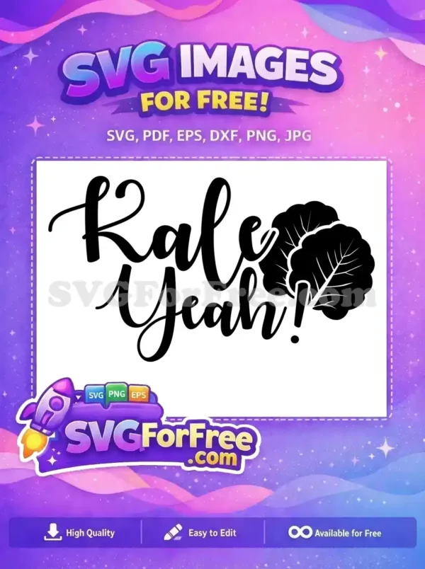 Free Kale Yeah Free Black Kitchen Silhouette Free SVG