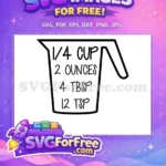 Free Measuring Cup Free Ounces Tablespoons Kitchen Free SVG - Instant Download