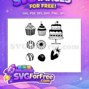 Free Black Desserts Free Cupcake Cherry Kitchen Free SVG