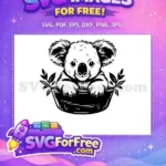Free Cute Koala Face Free Vector Design Australia Free SVG - Instant Download