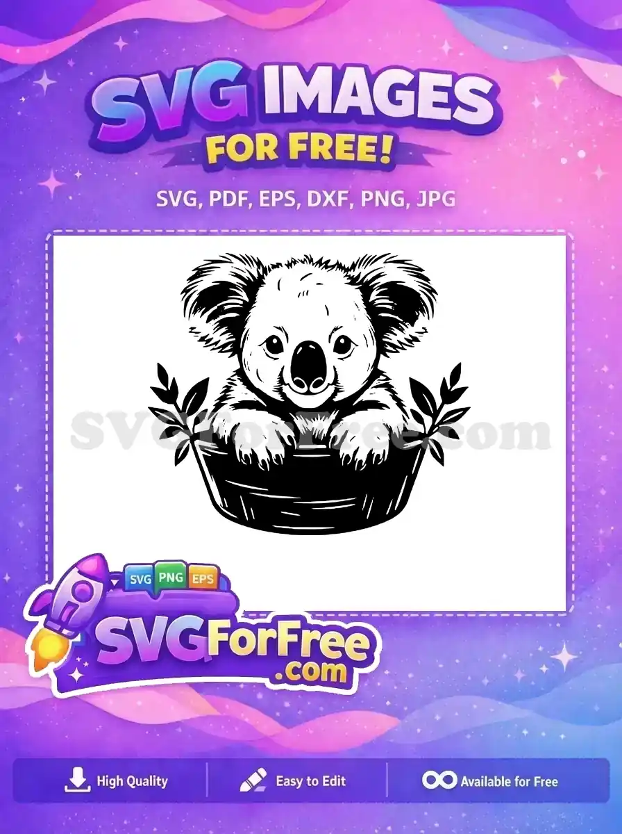 Free Cute Koala Face Free Vector Design Australia Free SVG