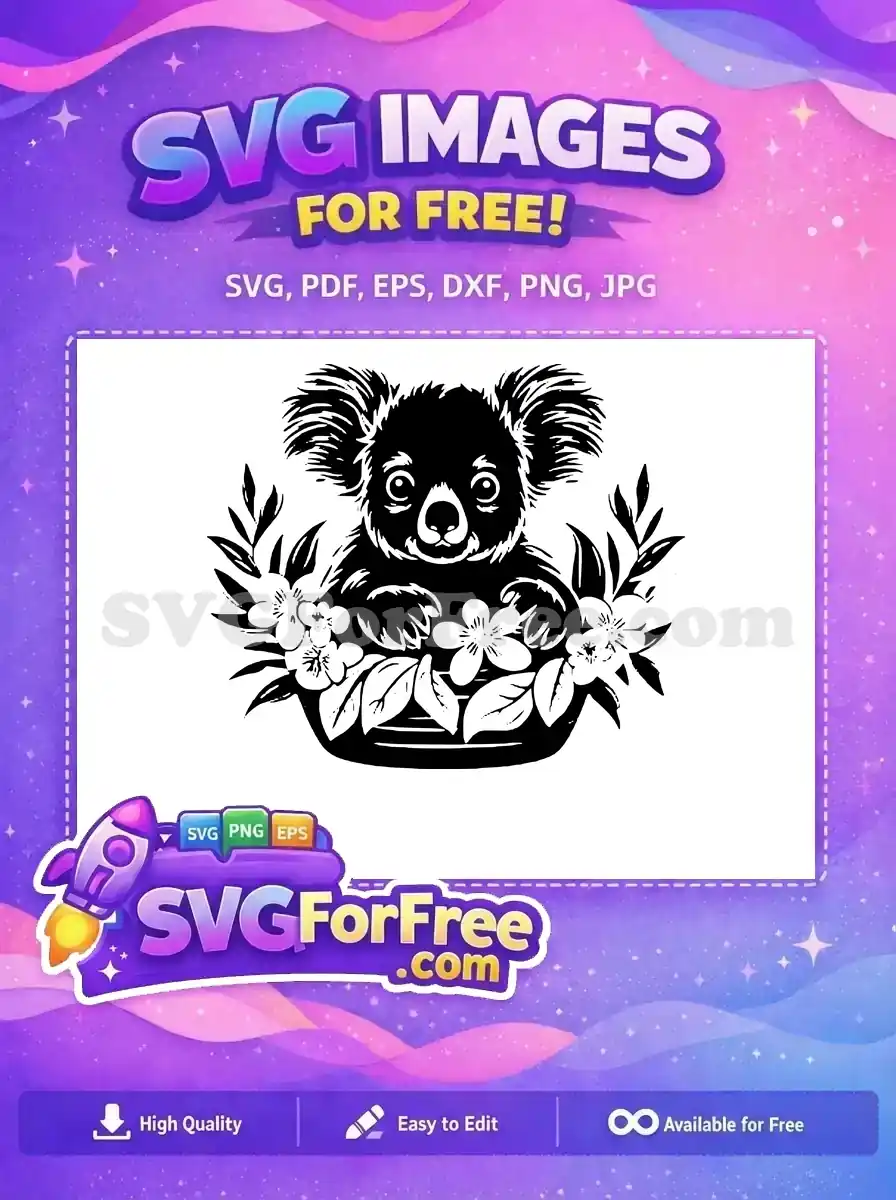 Free Cute Koala Face Free Vector Art Free SVG