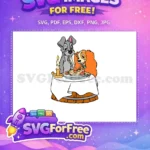 Free Spaghetti Kiss Free Candlelight Dinner Lady and Tramp Free SVG - Instant Download