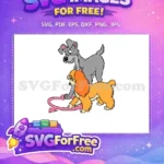 Free Tramp Looking Down Free Lady Spaghetti Scene Free SVG - Instant Download