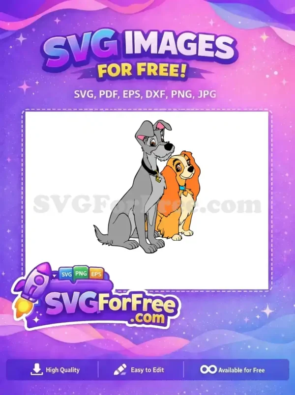Free Tramp Gold Tag Free Lady Orange Hair Lady and the Tramp Free SVG