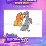 Free Lady Blue Collar Free Tramp Smiling Lady and the Tramp Free SVG - Instant Download