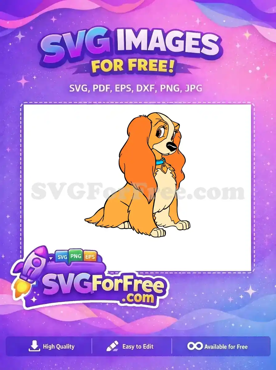 Free Orange Haired Dog Free Blue Collar Lady Tramp Free SVG
